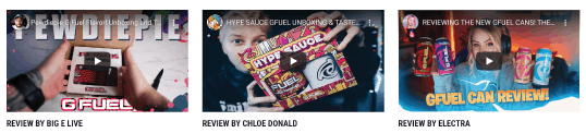 gfuel - video reviews improves seo and conversions