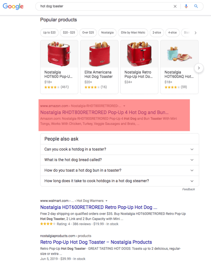 shopper approved google search listing of  hot dog toaster products