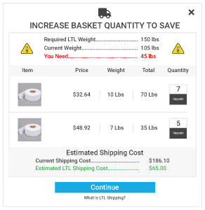 Shopper Approved - checkout page showing estimated shipping cost