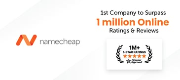 Namecheap as 1st Company to Surpass 1 Million Online Ratings & Reviews