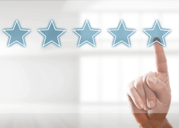 Pointing at 5 stars - Top 5 Ways to Leverage Reviews to Fuel Your Online Growth