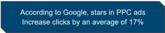 According to Google stars in PPC ads Increase clicks by average of 17%