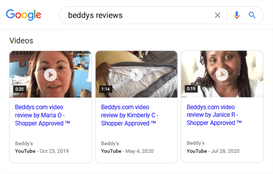 Google Video Reviews Search Results